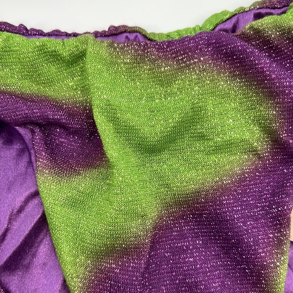 Raisa Vanessa Geometric Strapless Bikini Set in Purple & Green 36 - Picture 9 of 13